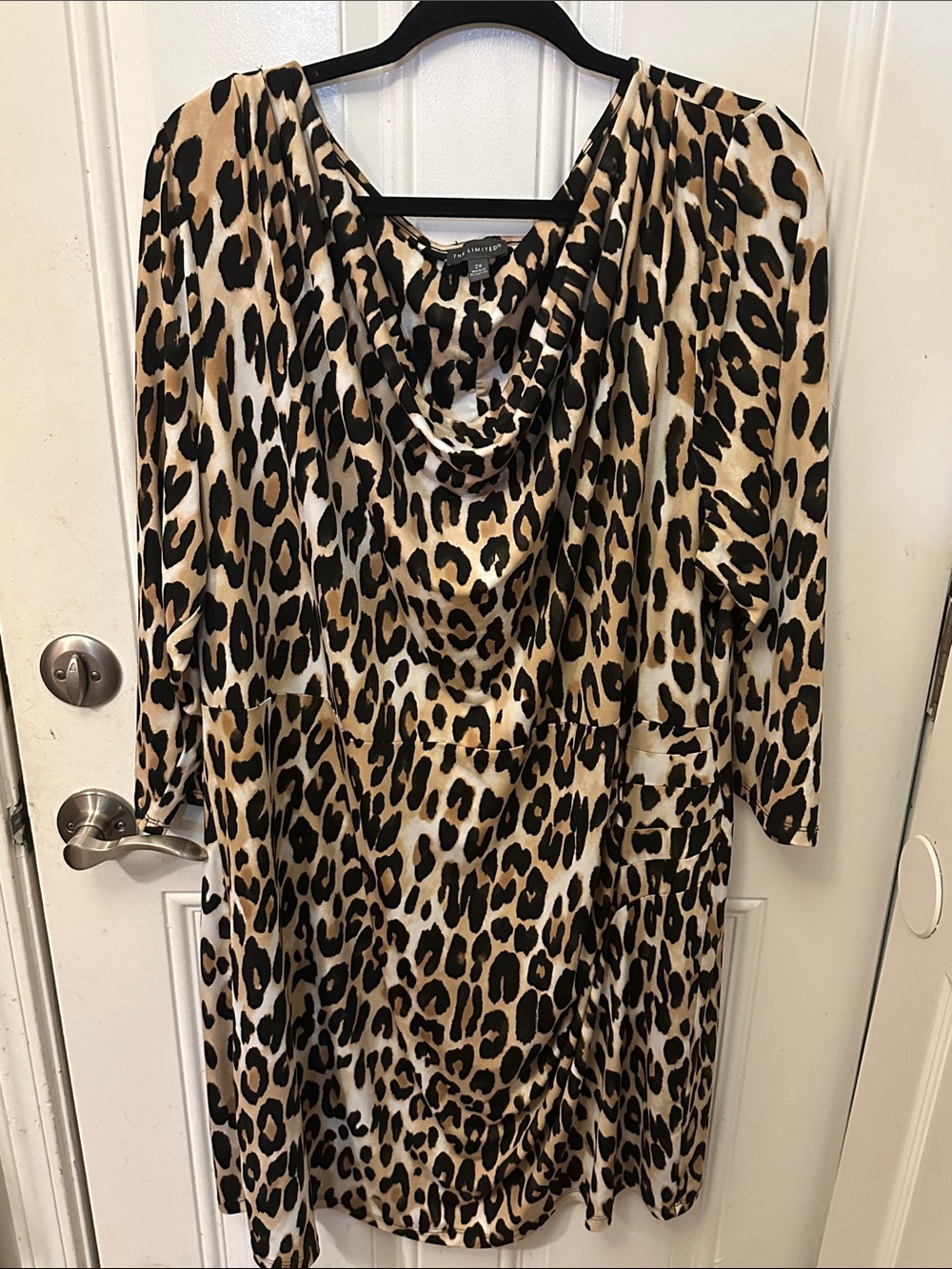 Chic Leopard Print Cowl Neck Dress by The Limited plus size 2x